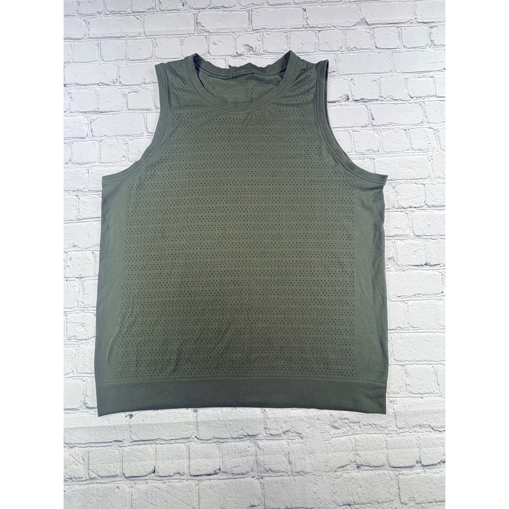 Lululemon Muscle Tank Womens 10 Olive Green Good Ventilated Activewear